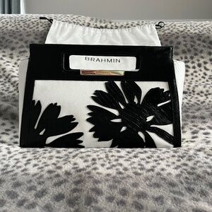 Brahmin LENOX-CLUTCH WHITE ENCELIA  white with black details